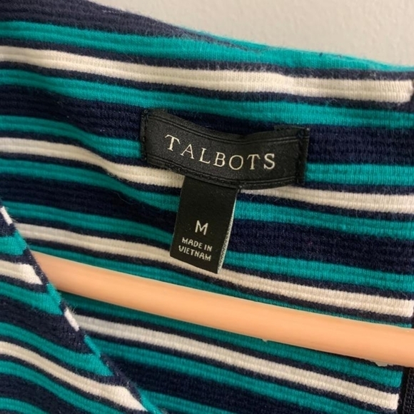 Talbots Green, White, And Black‎ Short Sleeve Dress Size M - Picture 3 of 9